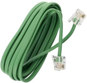 Aerzetix - C21413 - Cavo di estensione prolunga telefonico maschio/maschio RJ11 2 m - telefono fisso modem router ADSL cornetta trasmissione segnale - colore verde