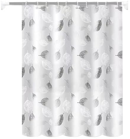 Tiuxiu Duschvorhang 180x200cm Anti-schimmel Wasserdicht und Trocknet Schnell Textil Waschbar Duschvorhänge Maschinenwaschbar, Schnell Trocknend mit 12 Haken für Badezimmer