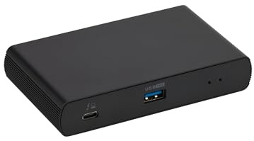Amazon Basics Thunderbolt 4/USB4 Docking Station, 3 x Downstream TBT4 (Dual Display), 1 x USB A 3.1, UK, Black, 120.9 x 72 x 21.6 mm