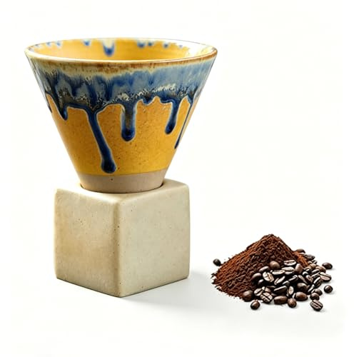 Leopacat 200ml Japanese Ceramic Coffee Mug with Square Base