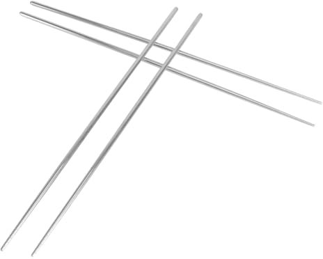 Cabilock 2 Pares Palitos Hecho a Mano Palillos Para Freír Palillos Largos Para Cocinar Palillos Planos De Metal Palillos De Sushi Chino Palillo Palillos Lo Mein Anti-escaldado