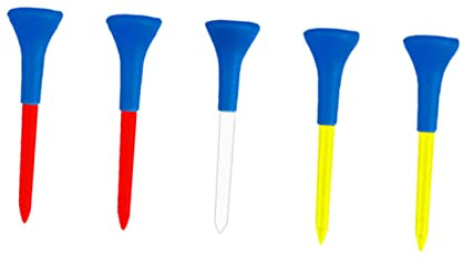 CORHAD 5 Stück Golf Tee Aus Weichem Kunststoff 74mm Langlebig Niedriger Widerstand Bunt Golf Trainingszubehör Für Golfer Und Abschlag