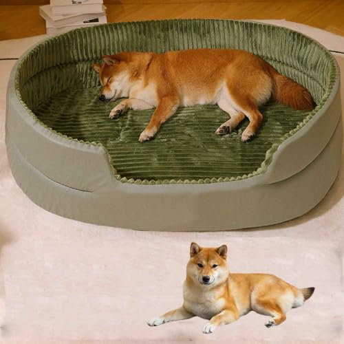 PJDDP Hundesofa, Hundekorb, Erhöhte Ränder, Kuscheliges Heimtierbett, Wasserdichtes Hundesofa, Waschbar Hundekissen Für Hunde & Katzen Aller Größen,Grün,S
