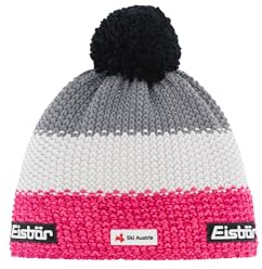 Eisbär Frankreich Ski Austria Bommelmütze Strickmütze Wintermütze Skimütze Damen/Herren - Made in the EU mit Futter, Futter Herbst-Winter Winter