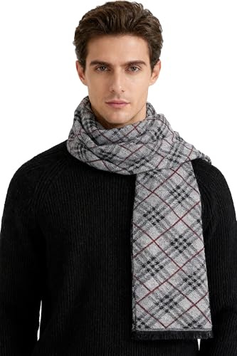 Leisoft vinter höst herr stickad halsduk ull stickad pläd halsduk business casual gentleman halsdukar 180 x 30 cm, #13, En storlek