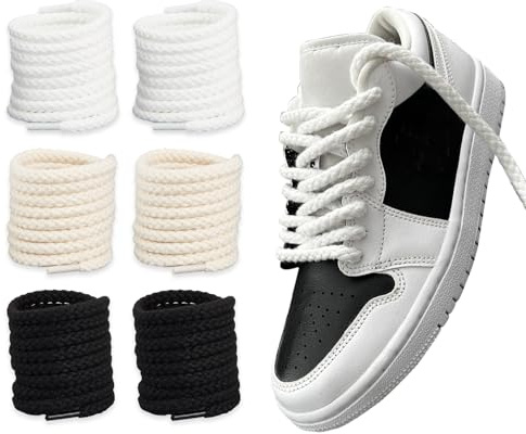 NICENEEDED 55 Lacci per Scarpe in Corda Spessa, Laccio di Ricambio Intrecciato Grosso, Lacci per Scarpe in Poliestere Intrecciato Rotondo Resistente