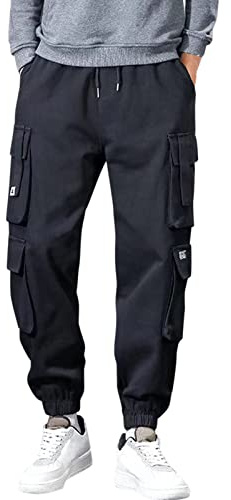 Pantaloni termici da uomo tattici cargo da combattimento invernali caldi pantaloni da lavoro con tasche multiple pantaloni da tuta all'aperto pantaloni con coulisse elastico in vita tinta unita