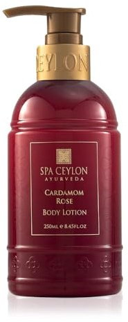 SPA CEYLON Cardamom Rose Body Lotion | Revitalizing Body Cream with Coconut | Almond & Himalayan Rose | Hydrating & Soothing for All Skin Types | Natural | Vegetarian & Ethical