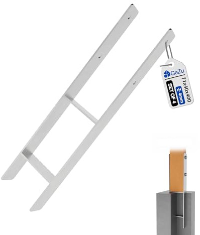 GeZu Impex Post Anchor H 71 x 400 mm Anclaje Galvanizado en Caliente Juego de 4 Soporte para Ancla Base Elevada
