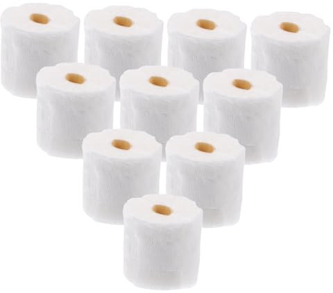 Warmhm 10 Stück Miniatur-modellröhrenpapier Bad Klein Puppenmöbel Puppenhaus Miniaturmodell Überraschung Puppenhaus Küche Mini-Handtuch Toilettenartikel Teppich Figuren Dolly Plastik Rosa
