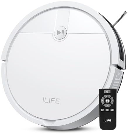ILIFE Robot aspirapolvere V2, aspirazione senza grovigli, durata di 120 minuti, sottile, auto-ricarica, ideale per peli di animali domestici e pavimenti duri