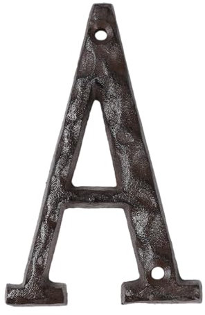 STCREE Numeri civici e lettere da 13 cm, lettere vintage per indirizzi per esterni, lettera A in metallo massiccio, lettera A TQGJST489