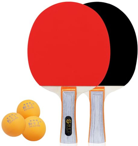 Mritrit Portable Table Tennis Set with 2 Bats & 3-Star Balls - Compact Carry Case for Indoor Outdoor Use, Beginner Friendly & Family Games