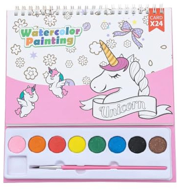 Regenbogenpferd-Malbuch für Kinder, Aquarell-Malset für 3- bis 10-Jährige, Kunst- und Bastel-Zeichenaktivität, Geburtstagsgeschenk für Jungen und Mädchen