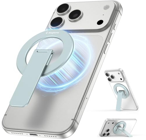 Magtame Magnet Telefon Griff Ständer für Mag-Safe Ring, Ultra-dünn Snap-On Kickstand Halter für i-Phone 17/16/15/14/13 Pro Max/Pro/Plus, klappbar & verstellbar für Handsfree-Ansicht Blau
