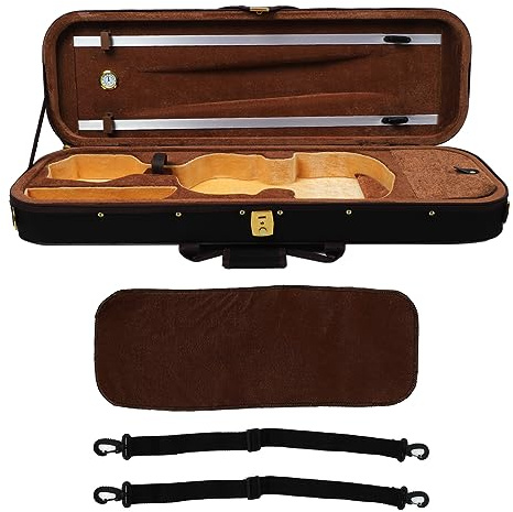 ANGGREK 4/4 Violin Case with Hygrometer, Hard Shell Violin Storage Case, Carry Handle Backpack for Musicians