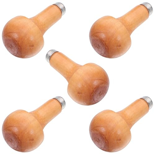 COLLBATH Manici in Legno per Bulino Set da 5 Pezzi Impugnatura Ergonomica a Fungo Manico per Utensili da Intaglio e Incisione Legno Accessori per Lavorazione Manuale