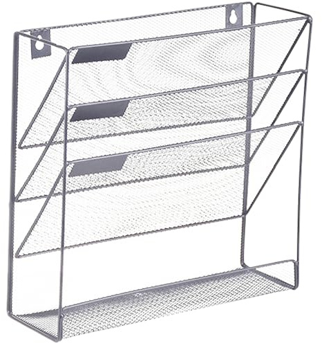 Porte-documents de bureau - 32,5 cm de hauteur - 4 emplacements - Bac à papier vertical - Corbeille à courrier en maille métallique pour économiser de l'espace - Trieur de courrier mural pour lieu de