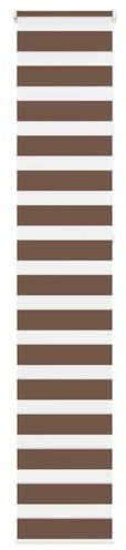Doppelrollo Braun 40x230 cm, Stoffbreite 35,9 cm Polyester, Zebra-Jalousie für Fenster, Sichtschutz, Sonnenschutz, Verdunkelung, Innenbereich, Wohnzimmer