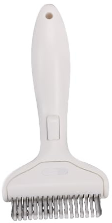 Pssopp Peine de Aseo para Perros y Gatos, Herramienta de Eliminación de Peines para Reducir la Caída de Pelo, Peine de Aseo para Perros y Gatos, Rastrillo Suave para Mascotas, Cepillos para de (WHITE)