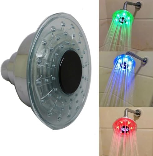 FACAIIO Soffione doccia a LED ad acqua con display a colori con rilevamento della temperatura, modalità pioggia/massaggio/miscela, ABS