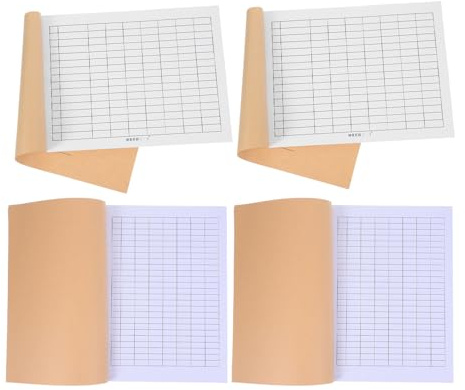 LOLIPPYY Libro Mastro Contabile da 4 Pezzi per Ufficio e Magazzino – Quaderno di Contabilità a Griglia per Registro Inventario e Gestione Spese – Libro di Registrazione Entrate e Uscite