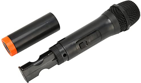 Aramox Microfono Wireless UHF, Microfono Dinamico ABS con Ricevitore USB, Gamma di Frequenza 40Hz-15KHz, Ideale per Karaoke, Utilizzo su PC e Laptop