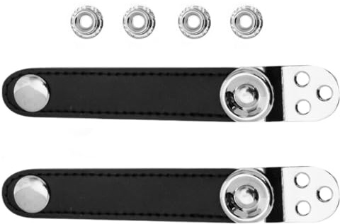 WATIIFUFU Hebillas para Correa de Acordeón de Doble Capa, Metálicas Conexión de Cuero Vacuno Negro, Juego de 2 Piezas Centro de 8,4 Cm, Accesorio Resistente para Instrumentos Musicales