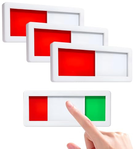 Nicht Stören Türschild Schiebeschild, Türschild Besetzt Frei Selbstklebend, 4 Stück 10 x 4 cm, Bitte Nicht Stören Schild Ohne Bohren, Weiß für WC, Büro und Praxis