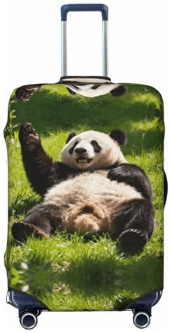 CNTDBU Panda Roll Grass Housse de valise extensible - Protection élastique pour voyage - Résistante aux rayures - S'adapte à la plupart des valises, Noir , XL, Bohémien