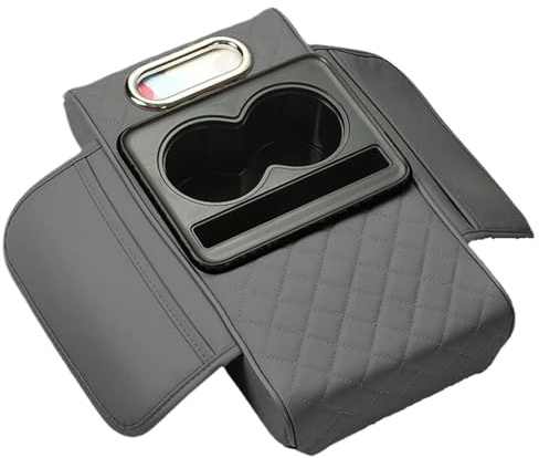 Almohadilla de consola central, almohadilla elástica impermeable con soporte para taza y soporte para teléfono móvil, cojín para reposabrazos para consola central para coche, para camiones, SUV