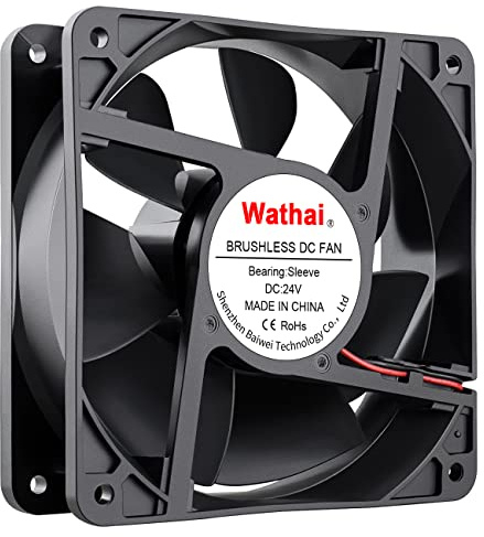 Wathai 120x120x38mm 120mm 24V 2Pin Brushless DC Industrial Cooling Case Fan
