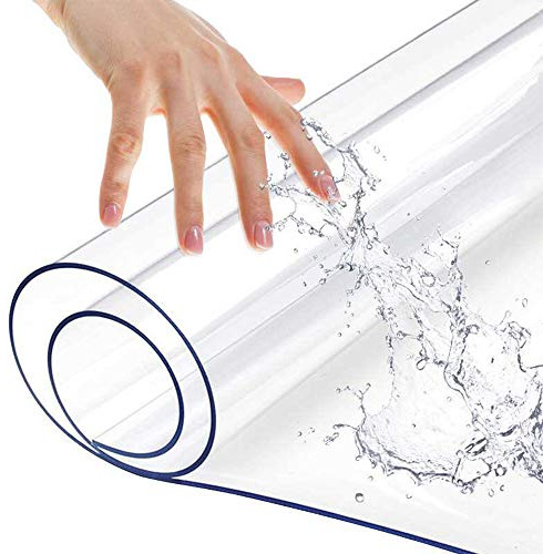 14x24 Inch Multi Size Clear Plastic Dining Table Protector PVC Tablelcloth Desk Pad Mat Wooden Furniture Coffee Glass Table Screen Protection Pad Cover Dressing Kitchen Countertop Topper Waterproof