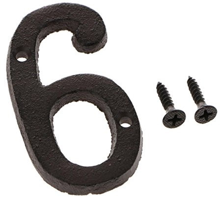 Numeri civici in ferro battuto nero, numero 6, numero 6 nero numero 6