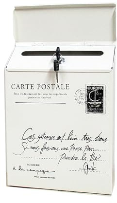 TentHome Cassetta Postale da Esterno in Ferro a Parete Formato A4 Antipioggia Bianca, Cassetta delle Lettere Interno Filo Muro Cancello, Buca Lettere Moderna, Organizzatore e Decorazione Parete Design