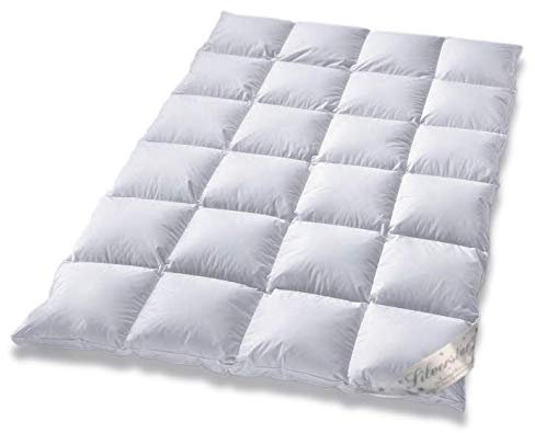 Bach's Betten Welt Daunendecke Typ Eiderdaune Silverstar 90/10 Daune Klasse 1 Ganzjahresdecke Außensteg leicht kuschelig (200x200 cm)