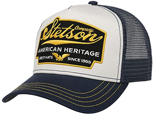 Stetson American Heritage Trucker Cap Herren Snapback mit Netzeinsatz Meshcap Sommer Winter Baseball dunkelblau One Size