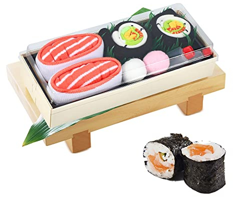 AGRIMONY Calcetines Forma Sushi Divertidos - Personalizados Originales Dibujos Estampados Graciosos Frikis Colores Arte Sushi - Regalos Originales Cumpleanos para Adolescentes