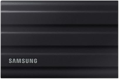 Samsung T7 Shield Portable SSD 2TB USB 3.2 Gen2 External SSD, Black, Up to 1,050MB/s, Rugged, IP65 Water & Dust Resistant, for Photographers, Content Creators and Gaming, Mac Compatible