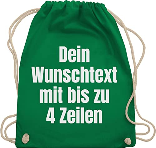 Geschenk mit Namen personalisiert by Shirtracer - Turnbeutel Rucksack - Aufdruck selbst gestalten - Wunschtext I Eigener Text I Custom Text