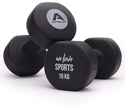 Apollo Hantel Set | 2x10kg Kurzhantel Set | Gewichte für Krafttraining | Fitness Hanteln für Frauen & Männer | Dumbbells