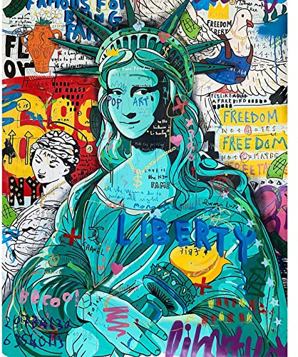 Tucocoo Pintura pop art por números para adultos, kits de pintura al óleo sobre lienzo con pinceles y pigmento acrílico, imagen abstracta creativa moderna para decoración de pared del hogar, 16 x 20