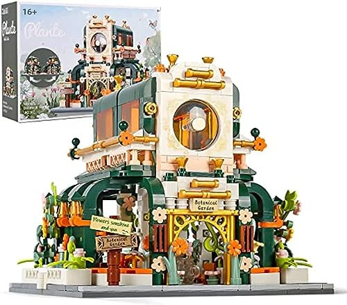 Tirff Modular Haus Bausteine, Pflanzen Gartenhaus Bausatz, MOC Klemmbausteine Custom Bausteine Bauset Konstruktionsspielzeug, Botanischer Garten Bricks Bausatz Kompatibel mit L*go