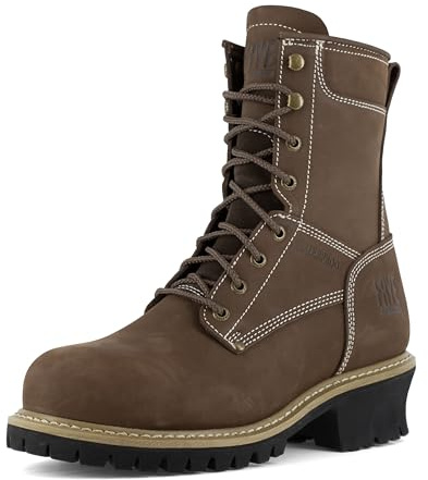 Frye Supply Men's 8 Logger Waterproof Composite Toe Work Boot Dark Brown - FR40202