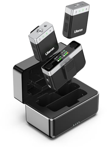 ULANZI U-Mic AM18 Wireless Lavalier Microphone System with 100m Transmission and Charging Case