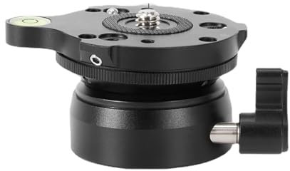 NovelGoal Platte Horizontale Einstellung 3/8 1/4 Schraube Aluminium Einbeinstativ Stativ Kopf Nivellierbasis Kompatibel mit Canon Nikon Sony DSLR Kamera (3/8 Schraube)