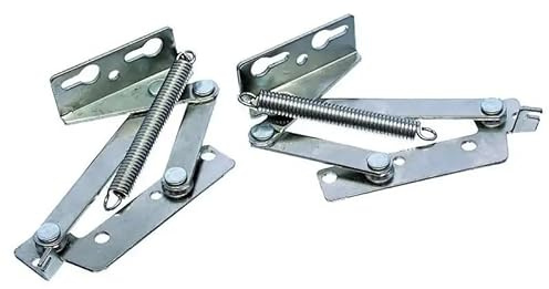 cyclingcolors 2x Charnière ferrure de levage 75° à ressort 140N pour porte pliante acier nickelé à visser Armoire Placard Meuble Compas Support