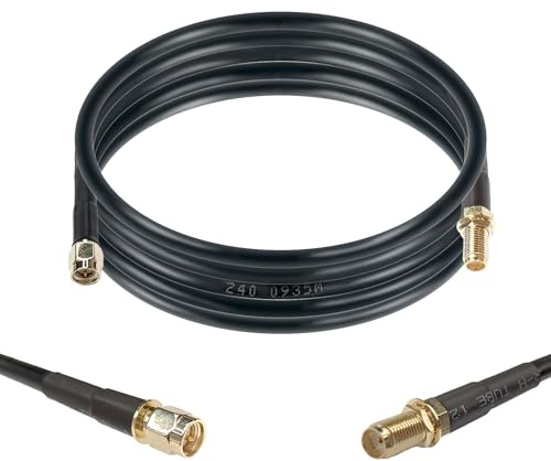 Maswell Cavo coassiale equivalente LMR240, 2 m, 50 Ohm, cavo di prolunga SMA a bassa perdita, da maschio SMA a femmina SMA per 5G 4G+ LTE WiFi GPS cellulare GNSS Router antenna esterna (non per TV)