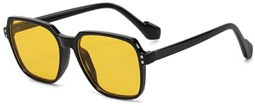 Long Keeper Rechteck Retro 90er Jahre Quadratische Sonnenbrille mit UV400 Schutz, Unisex