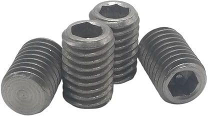 RKODRSMG 50pcs DIN913 Alliage de Titane Pur Titane TA2 Filetage vis sans tête à Pointe Plate à Six pans Creux vis sans tête(4mm,M2.5 50PCS)